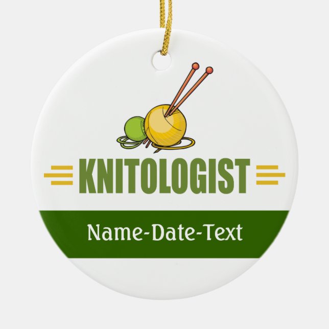 Ornamento De Cerâmica Tricotamento (Frente)