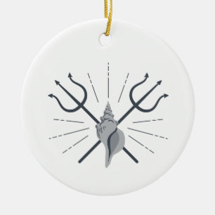 Ornamento De Cerâmica Tridente de Poseidon