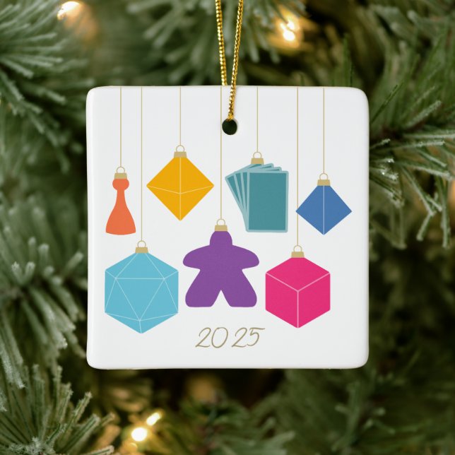 Ornamento De Cerâmica Trim the Tree with Board Games Ceramic Ornament (Árvore)