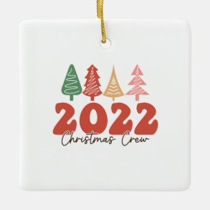 Ornamento De Cerâmica Tripulação de Natal do Xmas 2022
