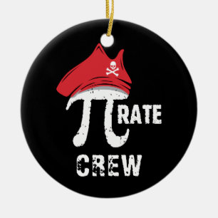 Ornamento De Cerâmica Tripulação Pirata De Pi-Day Engraçado Personali