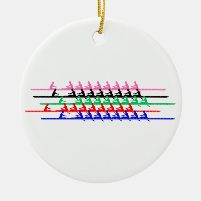 Ornamento De Cerâmica Tripulações de Raça da Tripulação em Rotação - Até (Frente)