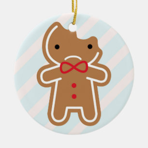 Ornamento De Cerâmica Triste Bitten Kawaii Gingerpão Man