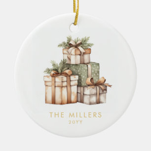 Ornamento De Cerâmica Troca de Presentes de Natal Elefante Branco