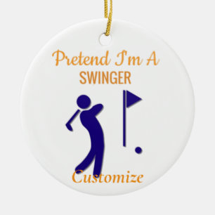 Ornamento De Cerâmica Trocando Golfer Thunder_Thunder_Cove