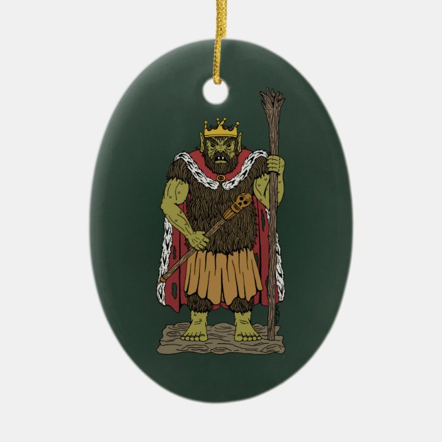 Ornamento De Cerâmica Troll Rei (Frente)