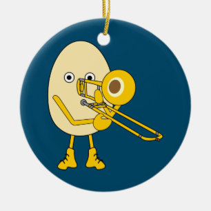 Ornamento De Cerâmica Trombone Egghead