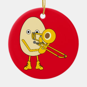 Ornamento De Cerâmica Trombone Egghead