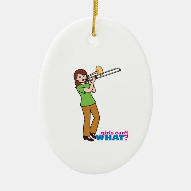 Ornamento De Cerâmica Trombone-player 2 (Frente)