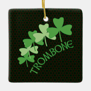 Ornamento De Cerâmica Trombone Shamrocks Arc