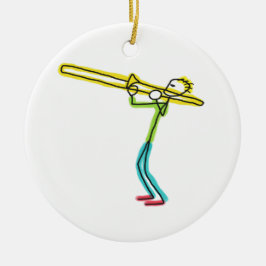 Ornamento De Cerâmica Trombone Stickman