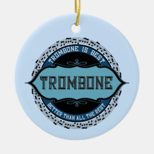 Ornamento De Cerâmica Trombone vertical