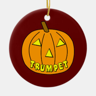Ornamento De Cerâmica Trompet Halloween Pumpkin