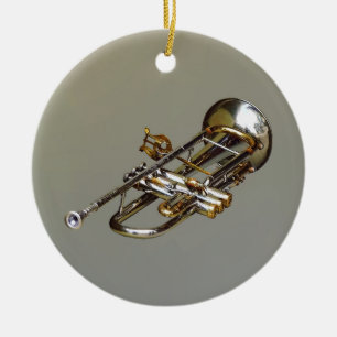 Ornamento De Cerâmica Trompete com Lyre