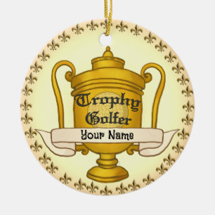 Ornamento De Cerâmica Trophy Golfer