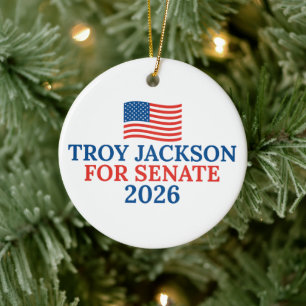 Ornamento De Cerâmica Troy Jackson para Senado Eleição de Natal 2026