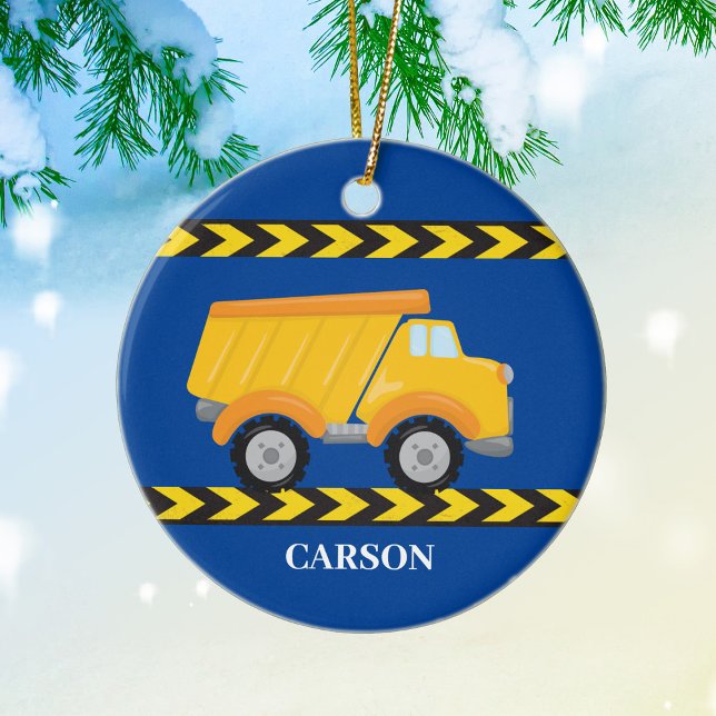 Ornamento De Cerâmica Truck Boys Personalizados no Natal (Criador carregado)