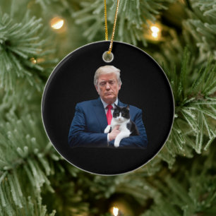 Ornamento De Cerâmica Trump 2024 Cat MAGA Funny Trump Cat