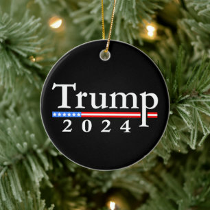Ornamento De Cerâmica Trump 2024 Classic Black and Red
