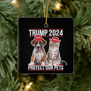 Ornamento De Cerâmica Trump 2024 Proteja Nossos Animais de Estimação Gat