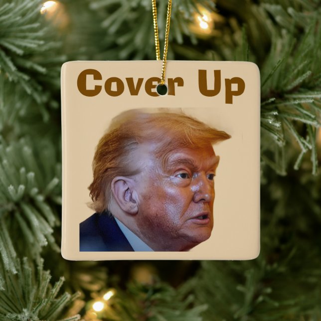 Ornamento De Cerâmica Trump/Cover Up Ceramic Ornament (Árvore)