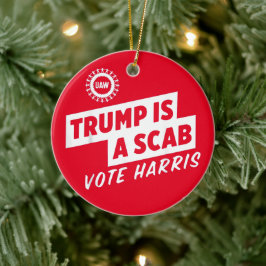 Ornamento De Cerâmica Trump é um Scab Vote Harris 2024 Presidente