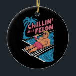 Ornamento De Cerâmica Trump engraçado relaxando como um criminoso Trump<br><div class="desc">Trump engraçado relaxando como um criminoso Trump 2024</div>