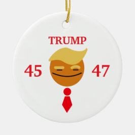 Ornamento De Cerâmica Trump Happy Face com empate - 45/47