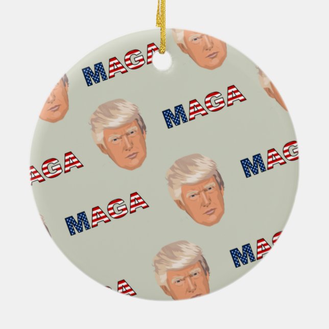Ornamento De Cerâmica Trump MAGA Pattern (Traseira)