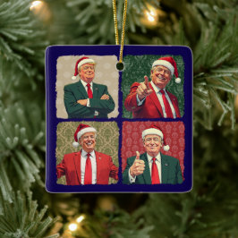Ornamento De Cerâmica Trump Pop Art Christmas Ornament Patriotic