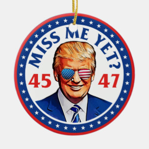 Ornamento De Cerâmica Trump sentiu falta de mim, mas FJB anti joe Biden 