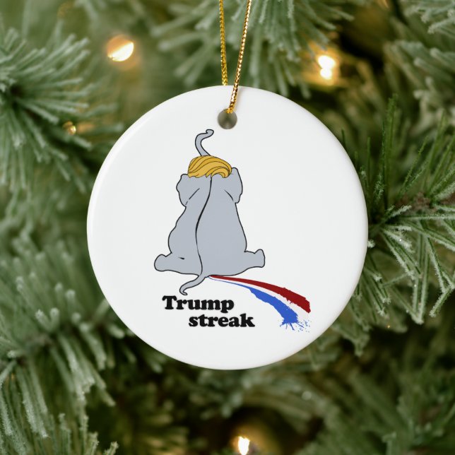 Ornamento De Cerâmica Trump Streak - Design Anti-Trump - - Político - (Árvore)