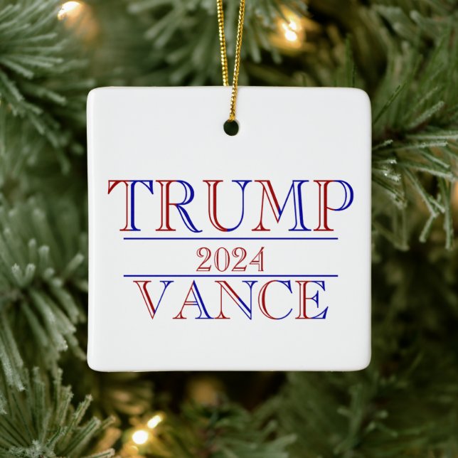 Ornamento De Cerâmica Trump Vance 2024 (Árvore)