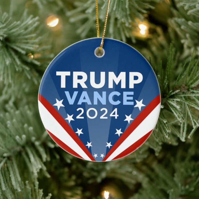 Ornamento De Cerâmica Trump Vance 2024 (Árvore)