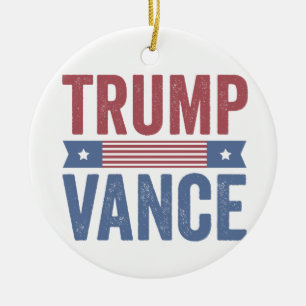 Ornamento De Cerâmica Trump Vance Republican American Election Gift