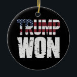 Ornamento De Cerâmica Trump venceu o 47º presidente dos EUA venceu as el<br><div class="desc">Trump venceu o 47º presidente dos EUA venceu as eleições de 2024</div>