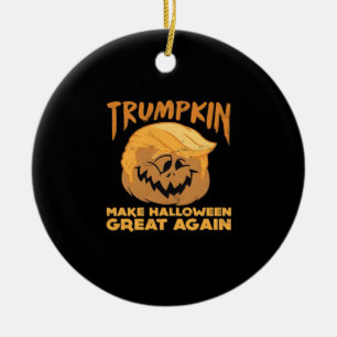 Ornamento De Cerâmica Trumpkin Faz Excelente De Halloween De Novo