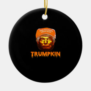Ornamento De Cerâmica Trumpkin Faz Excelente De Halloween De Novo Lama