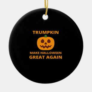 Ornamento De Cerâmica Trumpkin Faz Excelente De Halloween De Novo, Trump