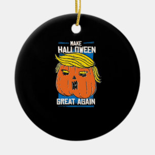 Ornamento De Cerâmica Trumpkin Faz Excelente De Halloween Novamente