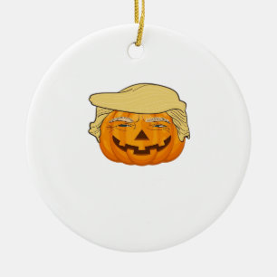 Ornamento De Cerâmica Trumpkin Halloween Clássico Engraçado - Slot de Qu