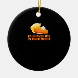 Ornamento De Cerâmica Trumpkin Pumpkin Pie Engraçado Ação de Graças Feit