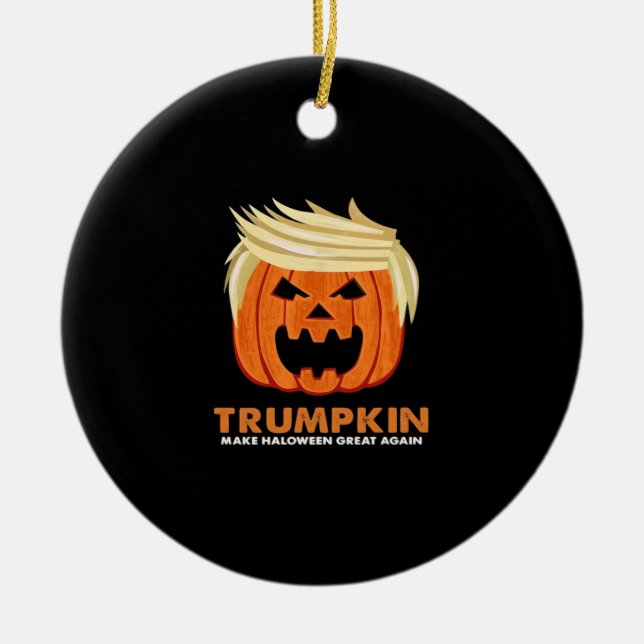 Ornamento De Cerâmica Trumpkin Torna O Excelente De Halloween Clássico D (Frente)