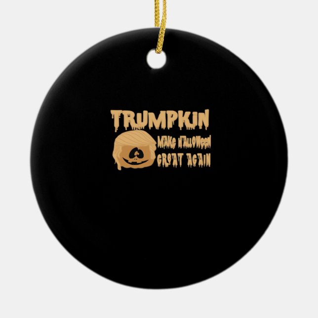 Ornamento De Cerâmica Trumpkin Torna O Excelente De Halloween Clássico D (Frente)