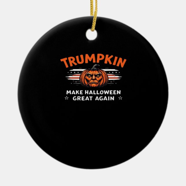 Ornamento De Cerâmica Trumpkin Torna O Excelente De Halloween Clássico N (Frente)