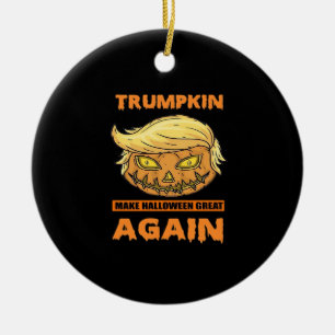 Ornamento De Cerâmica Trumpkin Torna O Excelente De Halloween Mais Engra