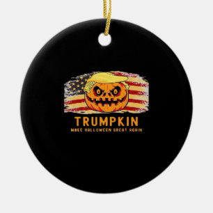 Ornamento De Cerâmica Trumpkin Torna O Excelente De Halloween Novamente