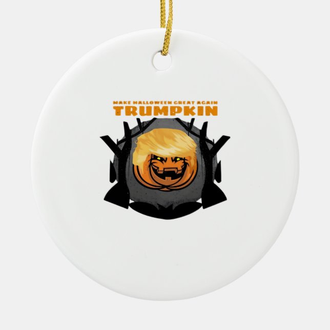 Ornamento De Cerâmica Trumpkin, Torne O Excelente De Halloween Clássico  (Frente)