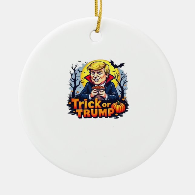 Ornamento De Cerâmica Truque Ou Clássico De Halloween (Frente)