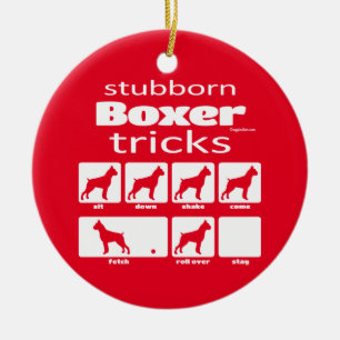 Ornamento De Cerâmica Truques de Boxer Stubborn